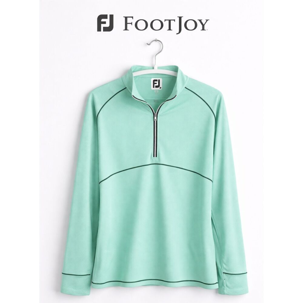 FootJoy Quarter Zip Pullover Mint Green Golf Pickleball Tennis Athleisure‎ Top M